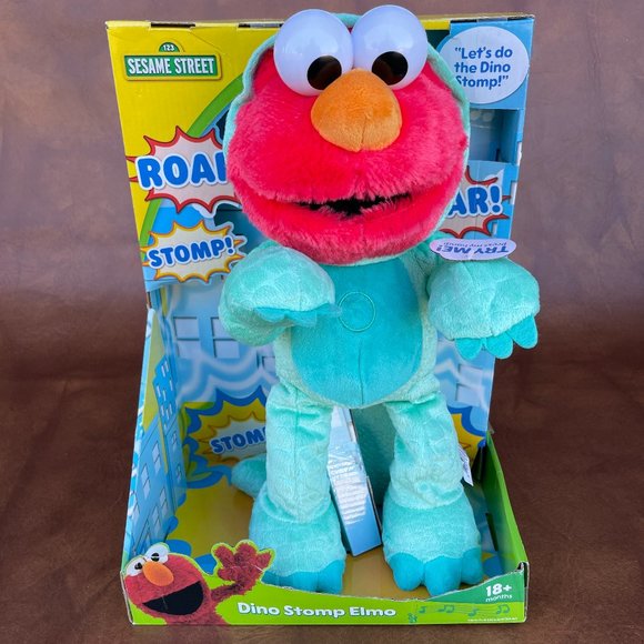 Sesame Street Other - NWT Sesame Street Dino Stomp Elmo 13" Plush Sings and Dances, 18+ Months